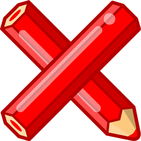 xの色鉛筆フォントイラスト