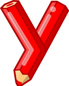 yの色鉛筆フォントイラスト