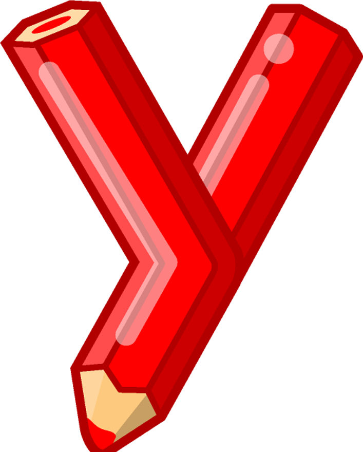 yの色鉛筆フォントイラスト