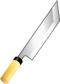 鰻包丁のイラスト/関東型（江戸型）