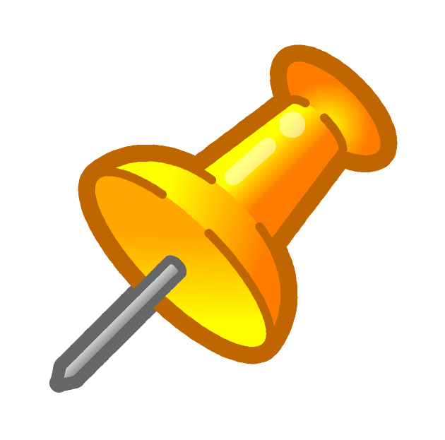 押しピンのイラスト/黄色