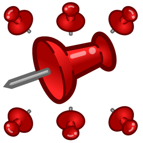 押しピンのイラスト/赤色