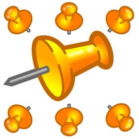 押しピンのイラスト/黄色