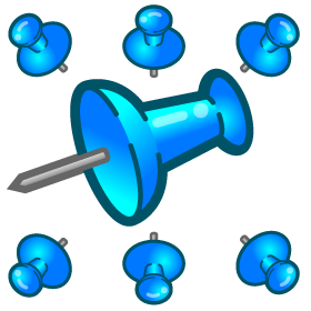 押しピンのイラスト/水色