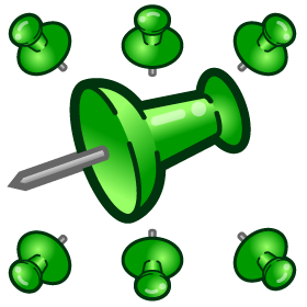 押しピンのイラスト/緑色