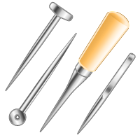 とめる道具のイラスト/鰻用目打ち