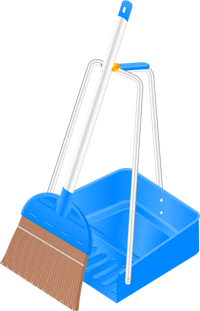 箒と塵取りのイラスト