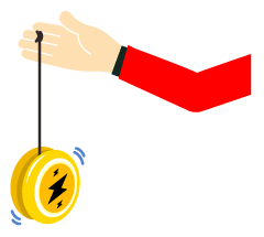 ヨーヨーで遊ぶイラスト