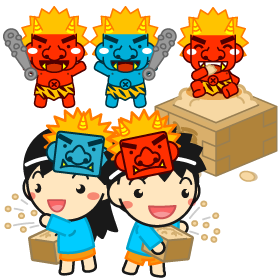 節分と幼稚園イラスト