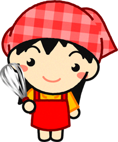 泡だて器を持った女の子のイラスト