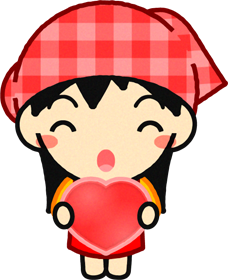 ハートを持つ女の子イラスト