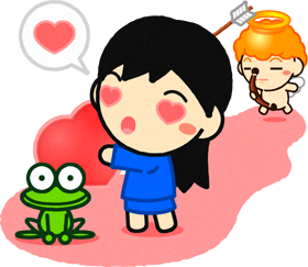 恋の矢で射る相手を間違え、沈黙する恋のキューピッドのイラスト