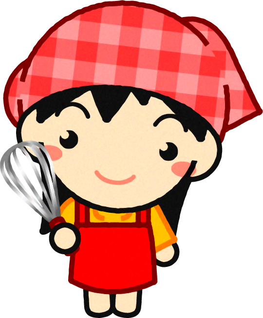 泡だて器を持った女の子のイラスト