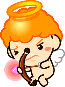狙いを定める恋のキューピッドのイラスト