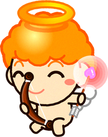 ニッコリ笑う恋のキューピッドのイラスト