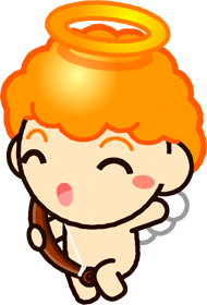 喜ぶ恋のキューピッドのイラスト
