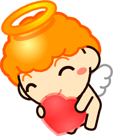 ハートを持ったキューピットのイラスト