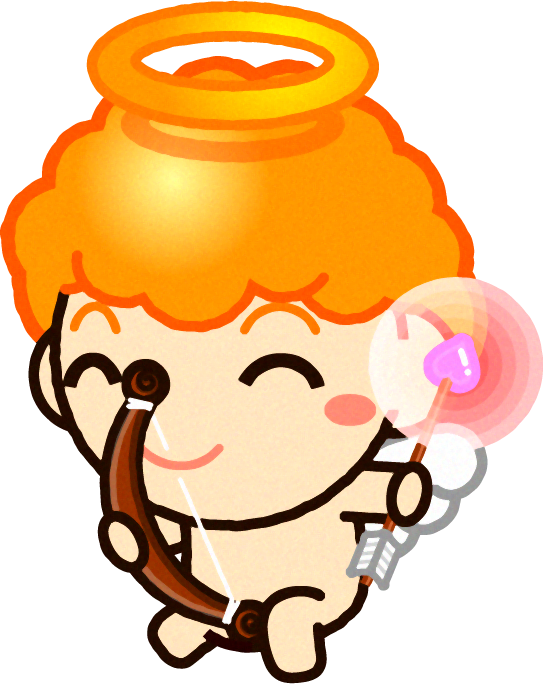 ニッコリ笑う恋のキューピッドのイラスト