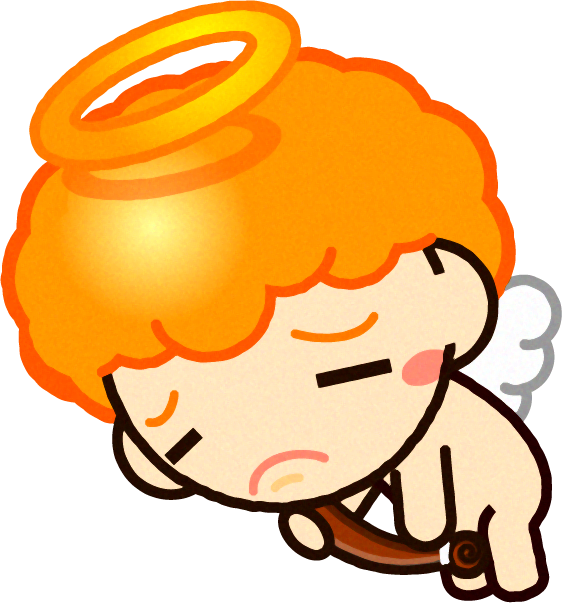 ションボリするキューピッドのイラスト