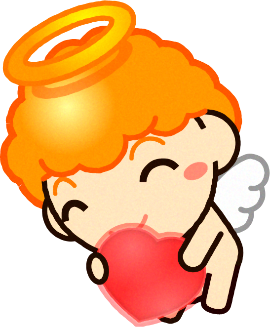 ハートを持ったキューピットのイラスト