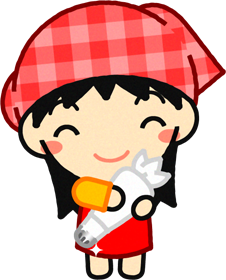 チョコの入った絞り袋を持った女の子のイラスト