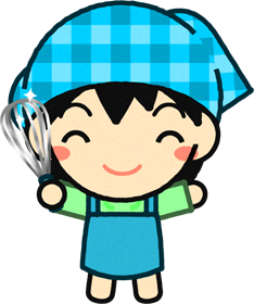 泡だて器を持った女の子のイラスト