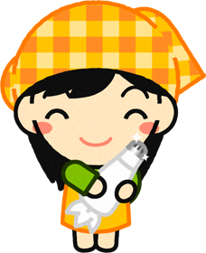 絞り袋を持った女の子のイラスト