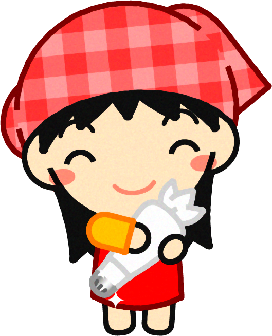 チョコの入った絞り袋を持った女の子のイラスト