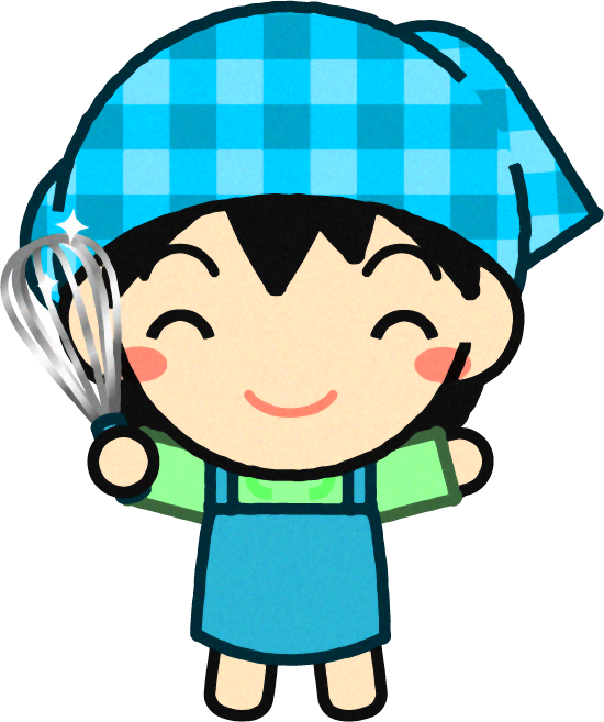 泡だて器を持った女の子のイラスト