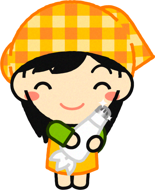 絞り袋を持った女の子のイラスト