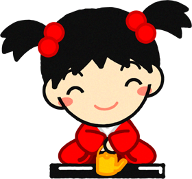 三人官女イラスト/提子と女の子