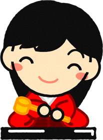 三人官女イラスト/長柄と女の子