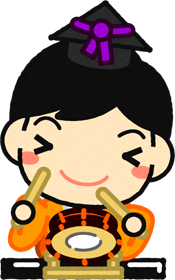 五人林イラスト/小鼓と男の子