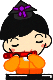 五人林イラスト/笛を吹く男の子