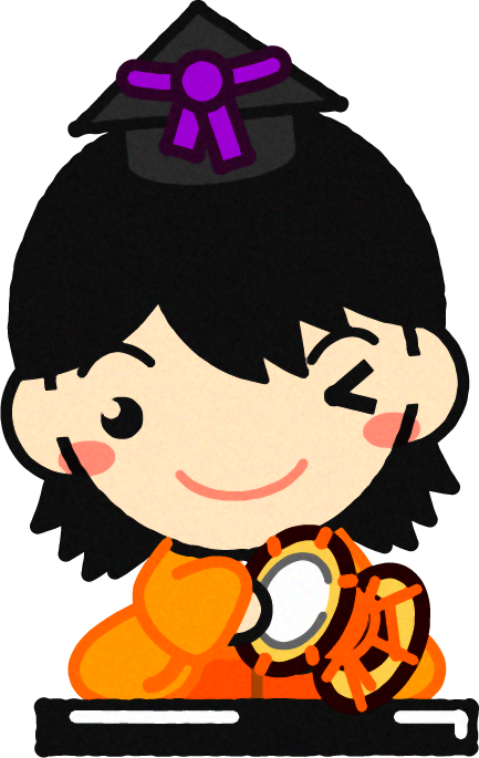 五人林イラスト/小鼓大鼓を叩く男の子