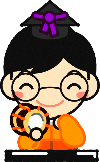 五人林イラスト/太鼓を叩く男の子