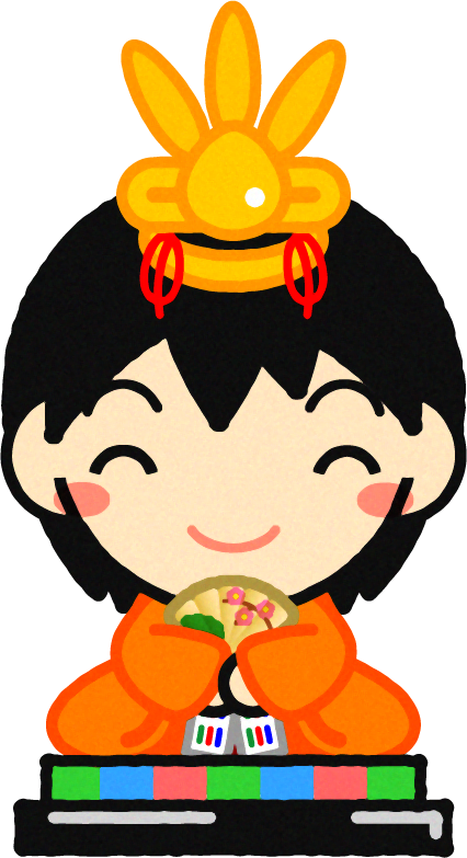 お雛様イラスト/オレンジ