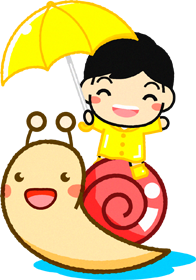カタツムリに乗った男の子イラスト/薄赤色
