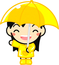 傘をさした子供のイラスト