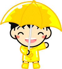 傘をさした子供のイラスト2