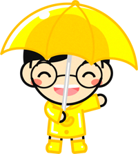 傘をさした子供のイラスト6
