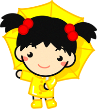 傘をさした子供のイラスト7