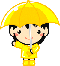傘をさした子供のイラスト8