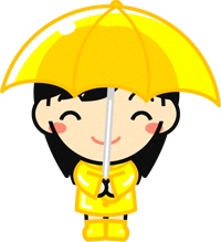 傘をさした子供のイラスト9