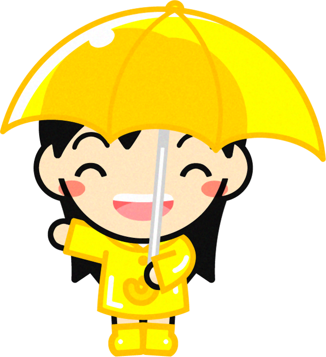 傘をさした子供のイラスト