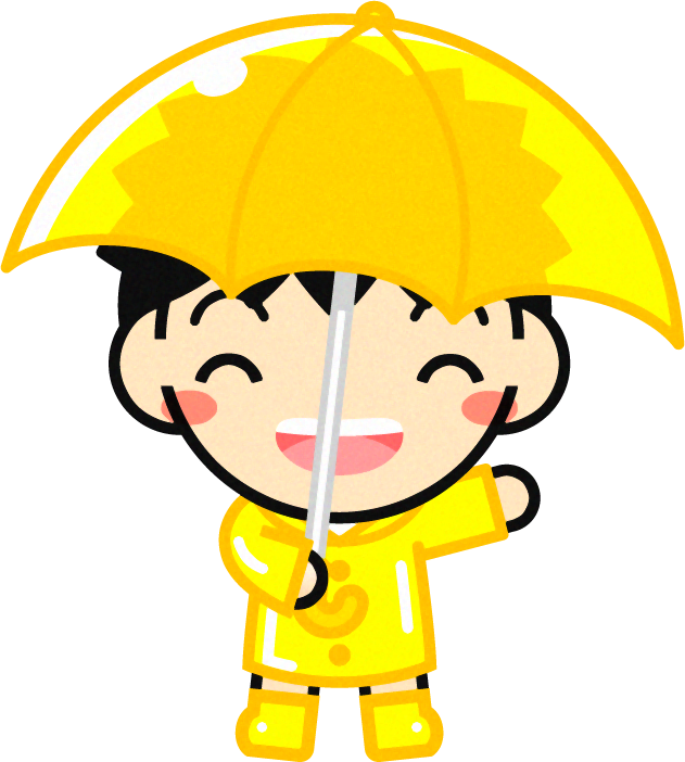 傘をさした子供のイラスト2