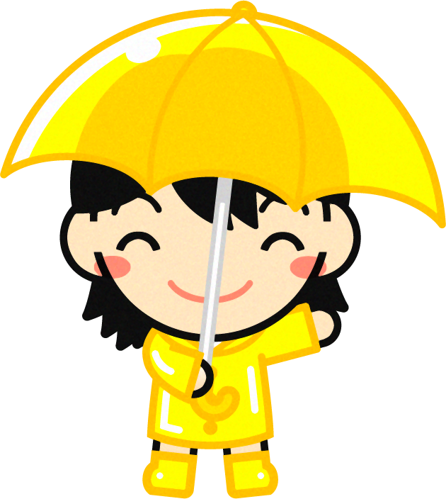 傘をさした子供のイラスト3