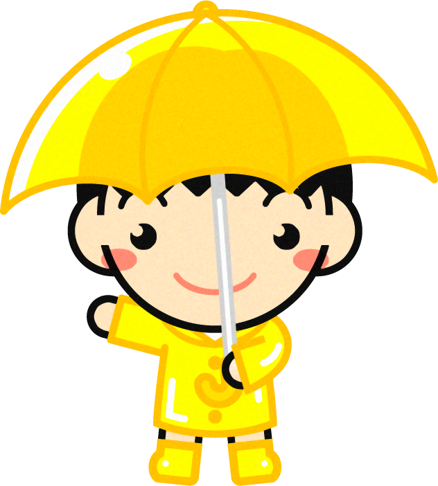 傘をさした子供のイラスト4