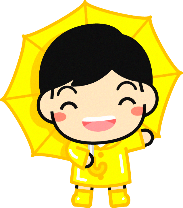 傘をさした子供のイラスト5