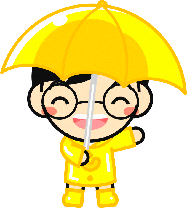 傘をさした子供のイラスト6